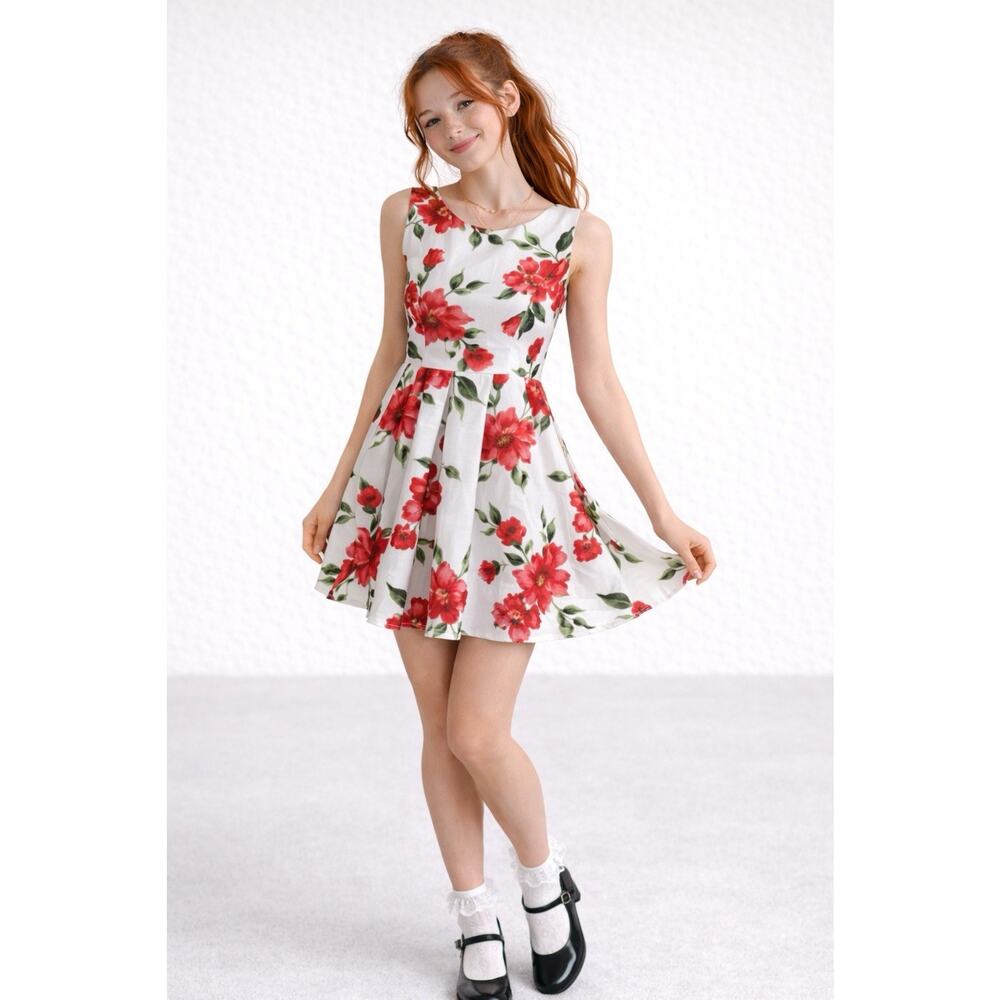 Liz Lisa Floral Dress NWT White Red Roses Himekaji Coquette Japan XS